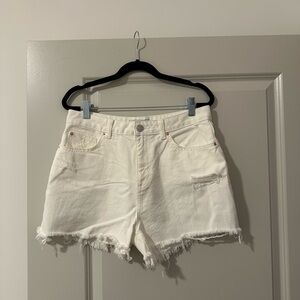 White Jean Shorts